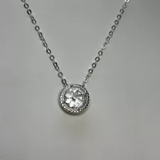 Herkimer Mines Diamond Quartz 10mm Pendant 18” Necklace