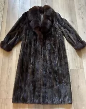 SAGA MINK Fur Coat Full Length Gorgeous Bemberg Lining SZ 10 ESTATE