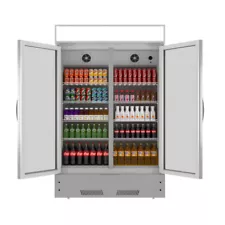 Commercial 2 Glass Door Merchandiser Reach in Refrigerator Display Cooler NEW