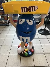 Blue M&M Guy Store Display With Tray On Wheels (LIFE SIZE)