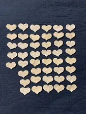 Set of 45 Antique old vintage white cutter quilt hearts