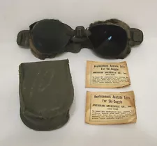 WW2 US Army 10th Mountain Division Ski Goggle Set Complete Never Used WWII