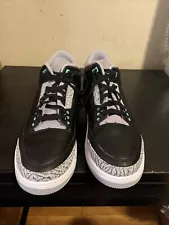 Air Jordan 3 Retro Green Glow, Black, & Wolf Grey | Size 12 US Men's No Box