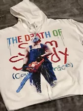 Eminem The Death Of Slim Shady Custom Full Zip Up White Hoodie MEDIUM