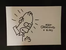 Matt Groening Homer Simpson The Simpsons Original Signed Sketch Drawing Art COA