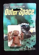 Vintage 1982 VISITOR FROM OUTER SPACE JAR Sales ET Knock-off 80s Toy E.T on Card