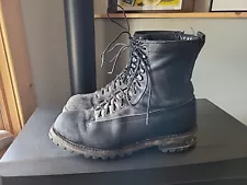 Vtg VIBRAM USGI Leather Square Steel Toe Military Boots Nailset Motorcycle 12