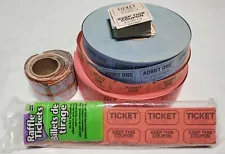 Lot of Admission and 2-part Raffle Door Prize Numbered Ticket Rolls Pack Coupons