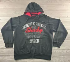 Vintage Shady Limited LTD Authentic Spellout Full Zip Hoodie Sweatshirt 2XL Blk