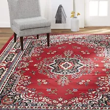 Large Medallion Red Area Rug 9x12 Ft For Living Room Bedroom Clearance Sale New