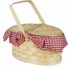 Little Red Riding Hood Basket Purse Fancy Dress Up Halloween Costume Accessory