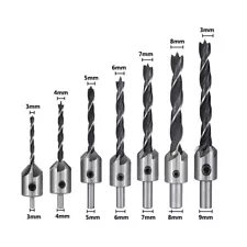 7Pcs HSS Countersink Drill Bits Set for Wood Carpentry Reamer Woodworking Tool