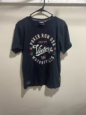 Victory Motorcycle Men's Black Poker Run Tee Shirt Size Medium