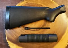 MOSSBERG 500 500A 600 590 MAV 88 STOCK WITH FOREARM ~ BLACK SYNTHETIC ~ 12 GAUGE