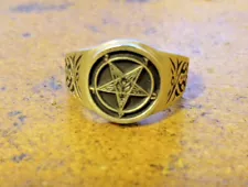 Baphomet Sigil Ring Satanic Occult Goat Demon sizes 7 to 14 very detailed