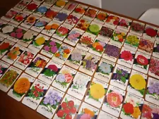 100 DIFF VINTAGE SEED PACKET LOT 1930S-1970S FLOWERS GARDEN TEXAS GENERAL STORE