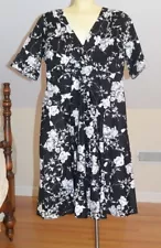 Dramatic UNIQUE VINTAGE Plus Size Black & White Floral Dress NWT 18W 2X