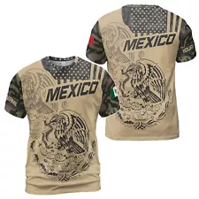 Customized Name Camouflage Army Shirts Mexican Flag 3D T-Shirt S-5XL