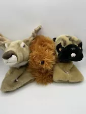 Daphne's Driver Golf Head Cover Lot Of 3 Doodle Dog Deer Pug Puppy Buck