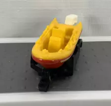 Matchbox Sea Rescue White Water Raft Boat Trailer Red Yellow Die Cast