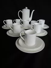 Coalport Ribbed White Pattern 21 Piece Coffee Service for sale.