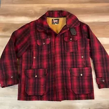 Vintage Woolrich Mackinaw Jacket Coat Mens 46 Buffalo Plaid Wool Chore 60s 503