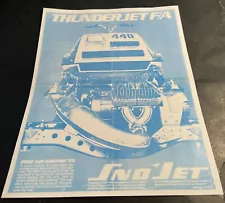 1975 VINTAGE SNO JET THUNDERJET F/A SNOWMOBILE SALES BROCHURE SINGLE PAGE