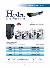 OF OCEAN FREE HYDRA 50 INTERNAL FILTER for 500-800 L (125- 200 Gallon) AQUARIUM