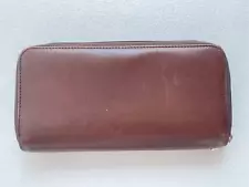 TUMI Chocolate Brown Butter Soft Leather Double Zip Travel Wallet