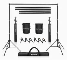 AUREDAY Backdrop Stand, 10x8.5FT Adjustable Photo Background Stand for Parties