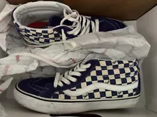 VANS Pabst Blue Ribbon PBR Mid Blue White Checkered Men’s Size 10.5