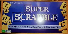 SUPER SCRABBLE 2014 Larger Size - 441 Spaces 200 Wood Tiles New!