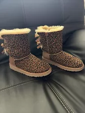 Ugg Australia Leopard Print Boot With Bows