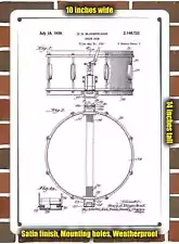 Metal Sign - 1939 Slingerland Snare Drum Patent- 10x14 inches