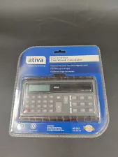 ATIVA Dual Powered Checkbook Calculator Model AT-CK1, Sealed