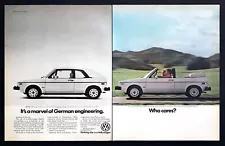 1983 VW Volkswagen Rabbit Convertible 2 photo "Who Cares?" vintage print ad