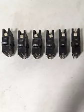 Lot of 6 FPE Federal Pacific Electric NB Circuit Breakers, 15A 1P- Free Shipping