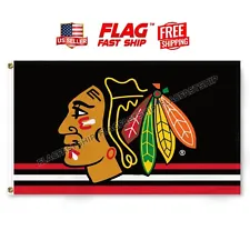 Chicago Blackhawks 3x5 FT Flag Man Cave New NHL w Grommets FREE Shipping