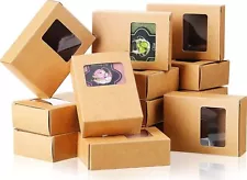 30 Pieces Soap Packaging Boxes Paper Soap Box Kraft Soap Box with Window Rectang