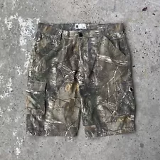 Real tree Camo Cargo Shorts Baggy Size 36 Rare