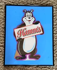 Hamm's Beer Bear point of sale advertising easel cardboard framed bar guy sign