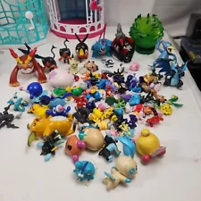 Pokemon Nintendo Tomy Mini Figures Various Sizes VTG Lot Of 100 Pieces