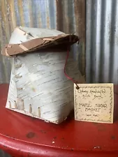 Ojibway Handcrafted Birch Bark Maple Sugar Basket with Lid Red Wing Minnesota