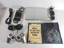 New ListingPlayStation 2 Slim PS2 Silver Console Bundle SCPH-77001 Platinum Controller Lot