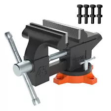 VEVOR 4.5" Bench Vise w/ Anvil Swivel Locking Base Heavy Duty Ductile Iron Vice