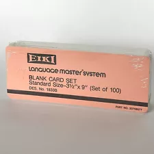 EIKI Language Master System Blank Card Set of 100 3.5"x9" Sealed