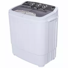 Mini Compact Twin Tub Washing Machine Washer 13lbs Spin Spinner Black &White New