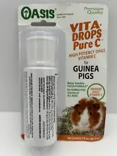 Oasis Vita-Drops Concentrated High Potency Pure C for Guinea Pigs 2oz Exp 10/25