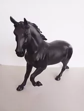 Breyer Cedar Farm Wixom Black Dark Percheron Mare #573 Blue Tail Ribbon