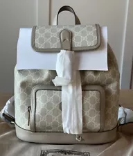 Gucci Backpack With Interlocking G Beige & White Supreme Canvas 674147 Women’s